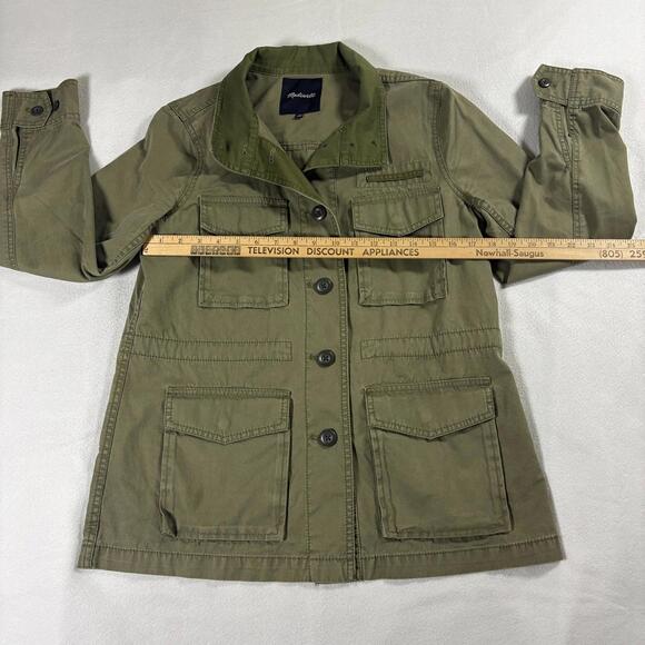 Utility Military Jacket Olive Green Cotton Madewell Womens M Fits - Picture 3 of 8